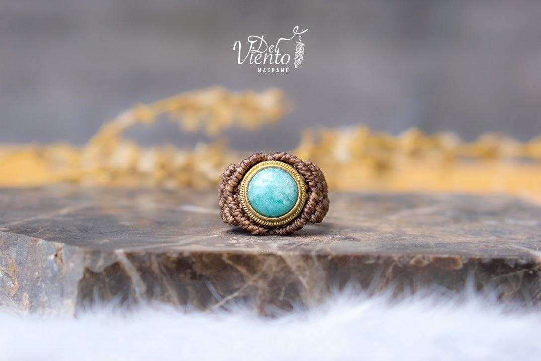 "RESERVADO para Laura" Pulsera y anillo con Amazonita