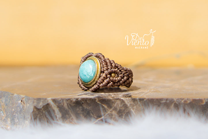 "RESERVADO para Laura" Pulsera y anillo con Amazonita