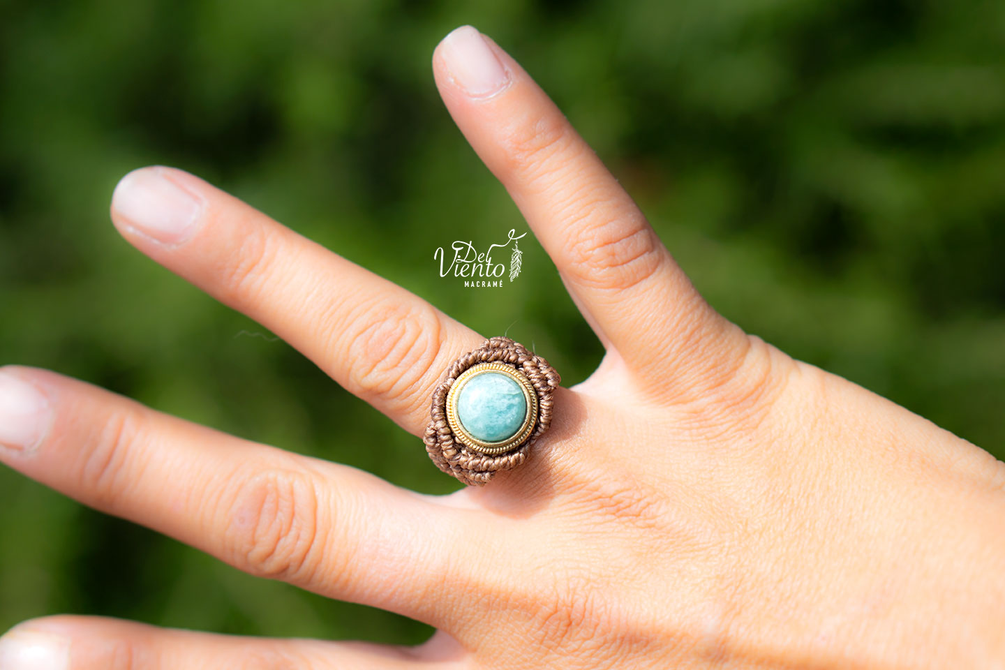 "RESERVADO para Laura" Pulsera y anillo con Amazonita
