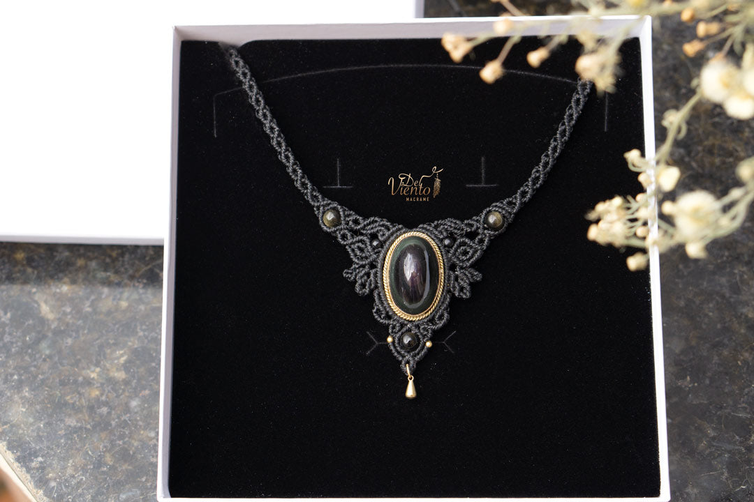 Collar AURA con Obsidiana Arcoiris
