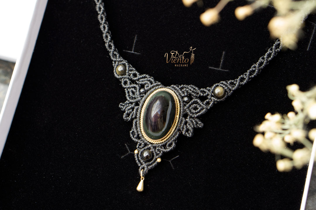 Collar AURA con Obsidiana Arcoiris