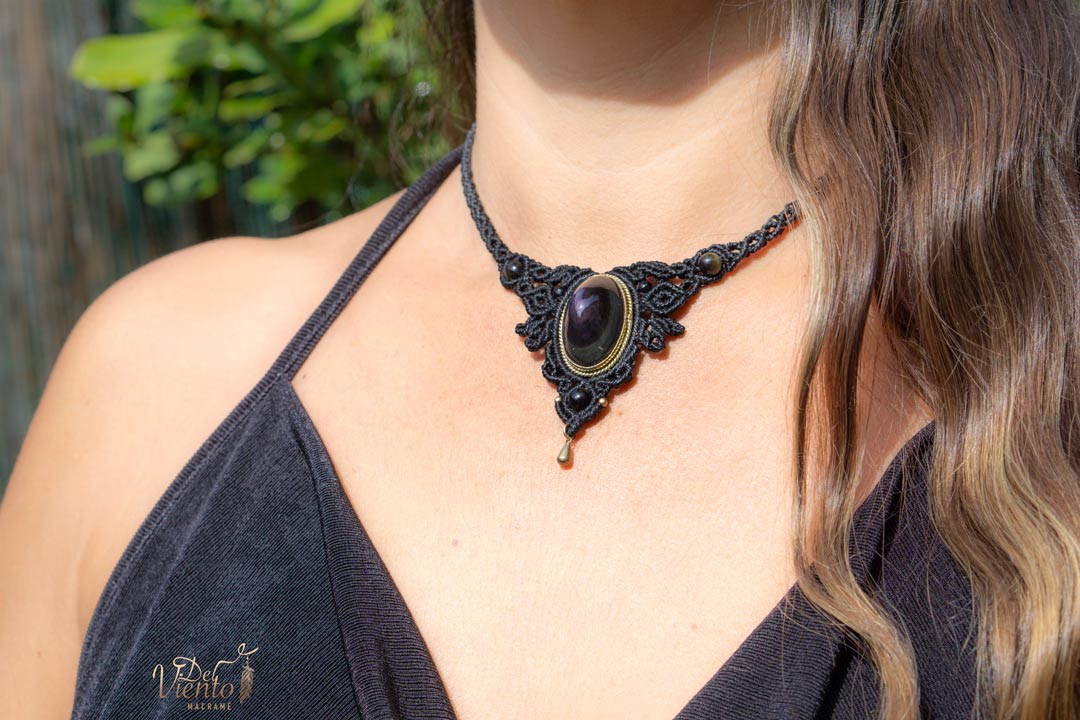 Collar AURA con Obsidiana Arcoiris