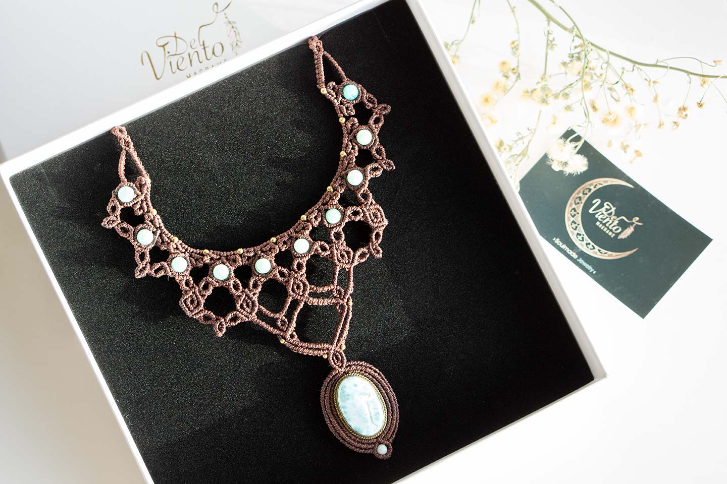 Collar Diosa de macrame para Laura Madrueño Supervivientes telecinco
