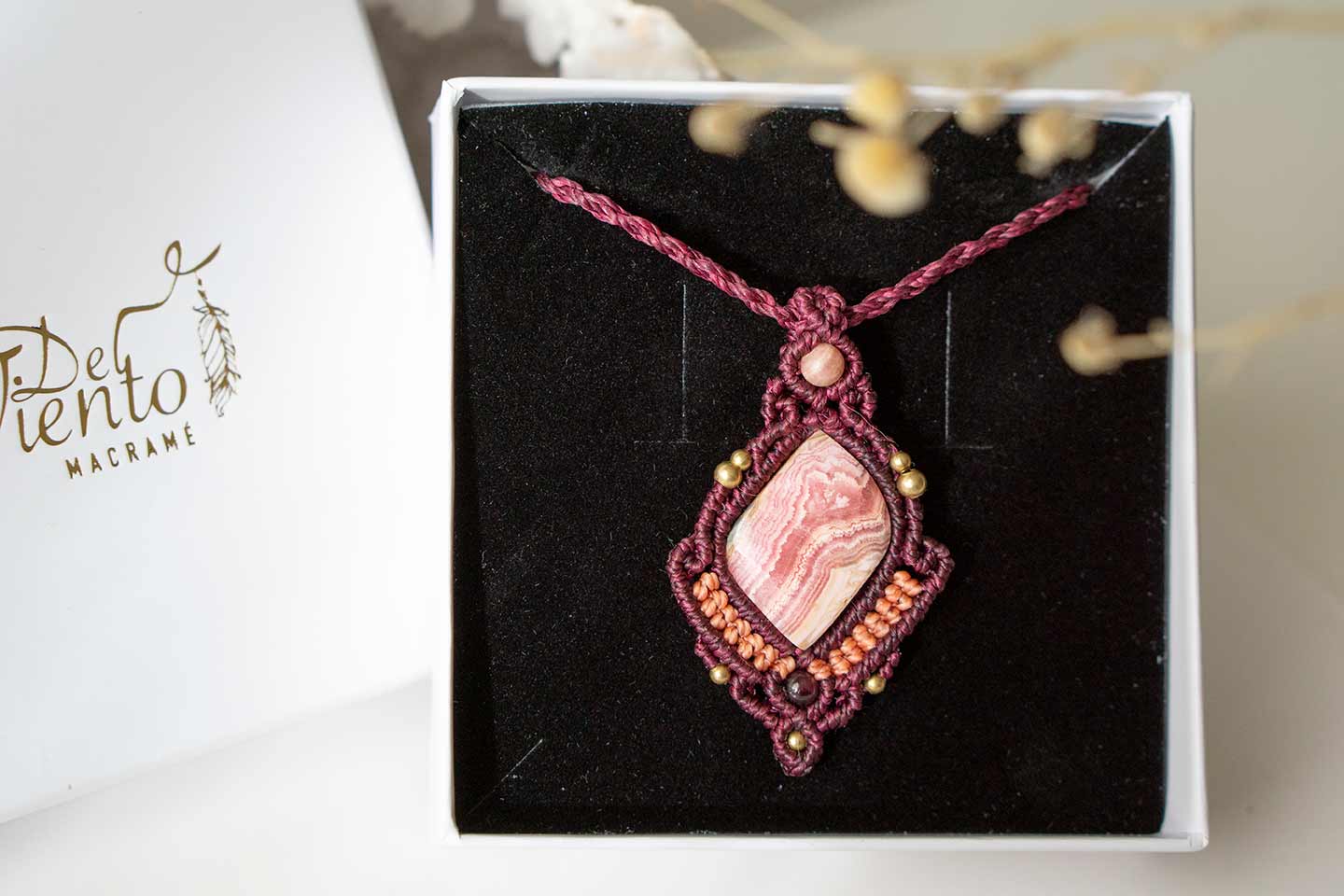 Collar con Rodocrosita