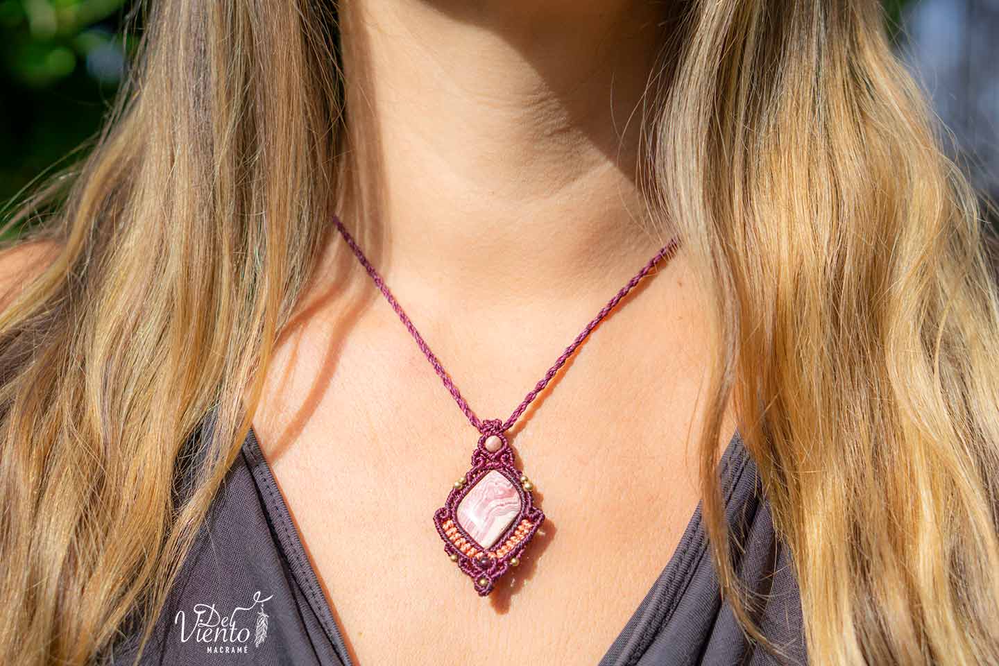 Collar con Rodocrosita