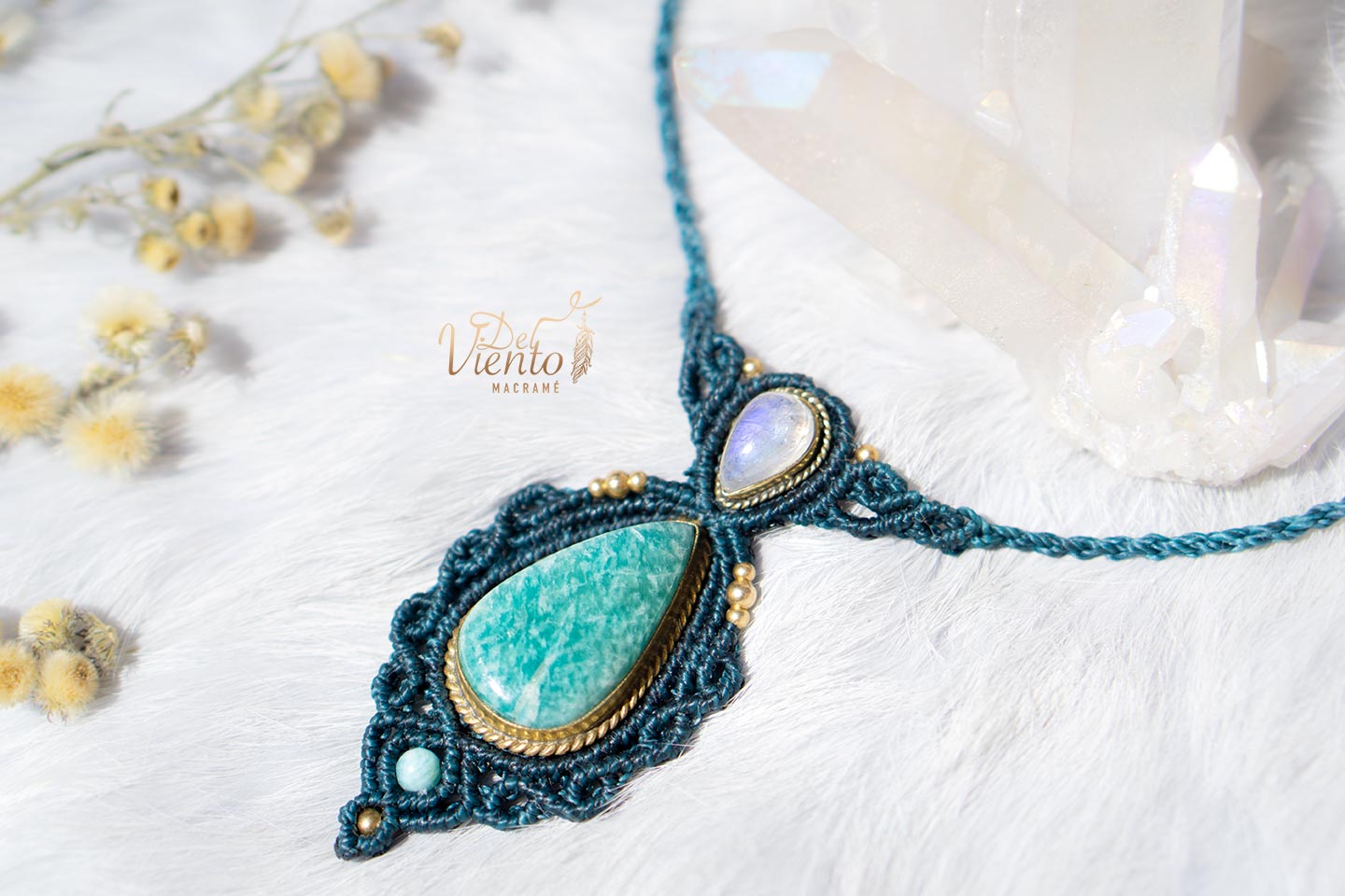 Colgante GEA con Amazonita y Piedra Luna