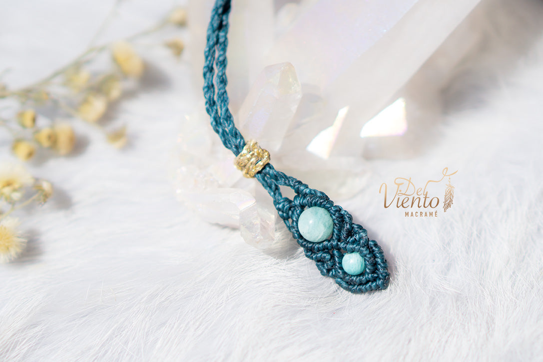 Colgante GEA con Amazonita y Piedra Luna