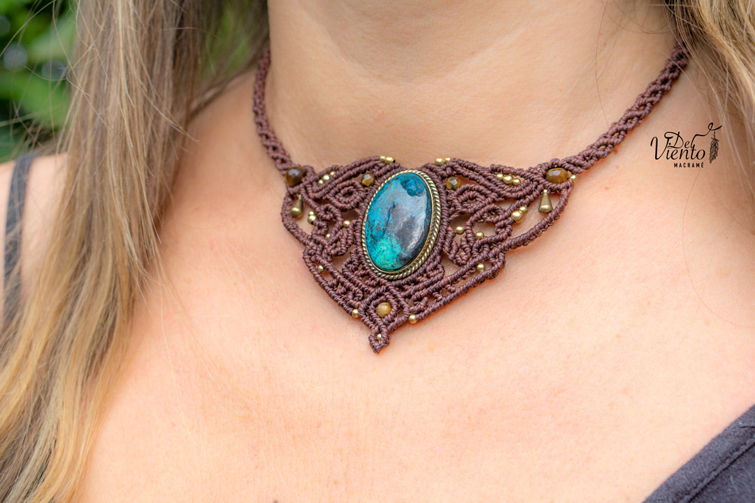 Collar con Azurita~Crisocola