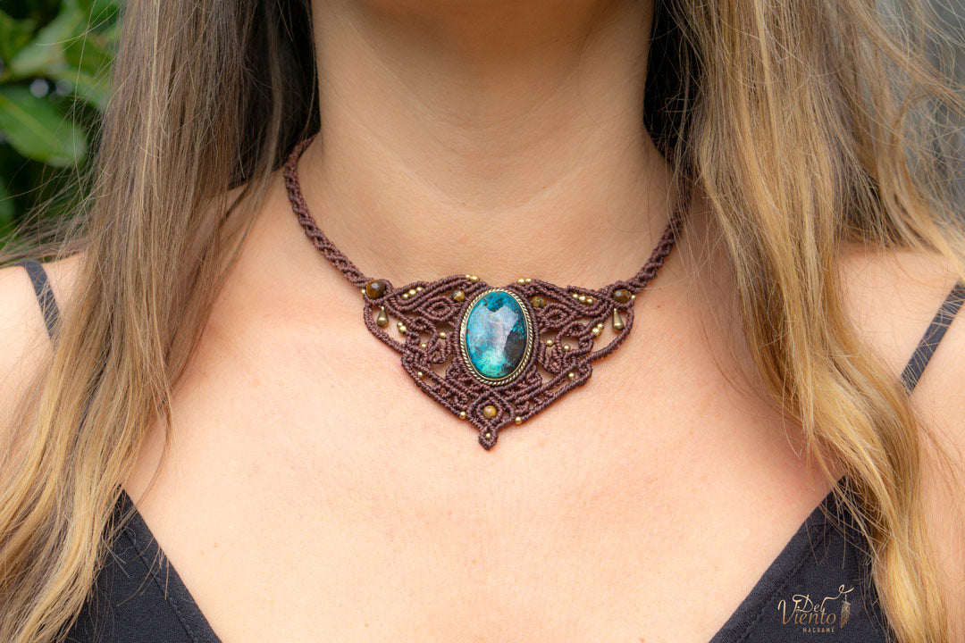 Collar con Azurita~Crisocola