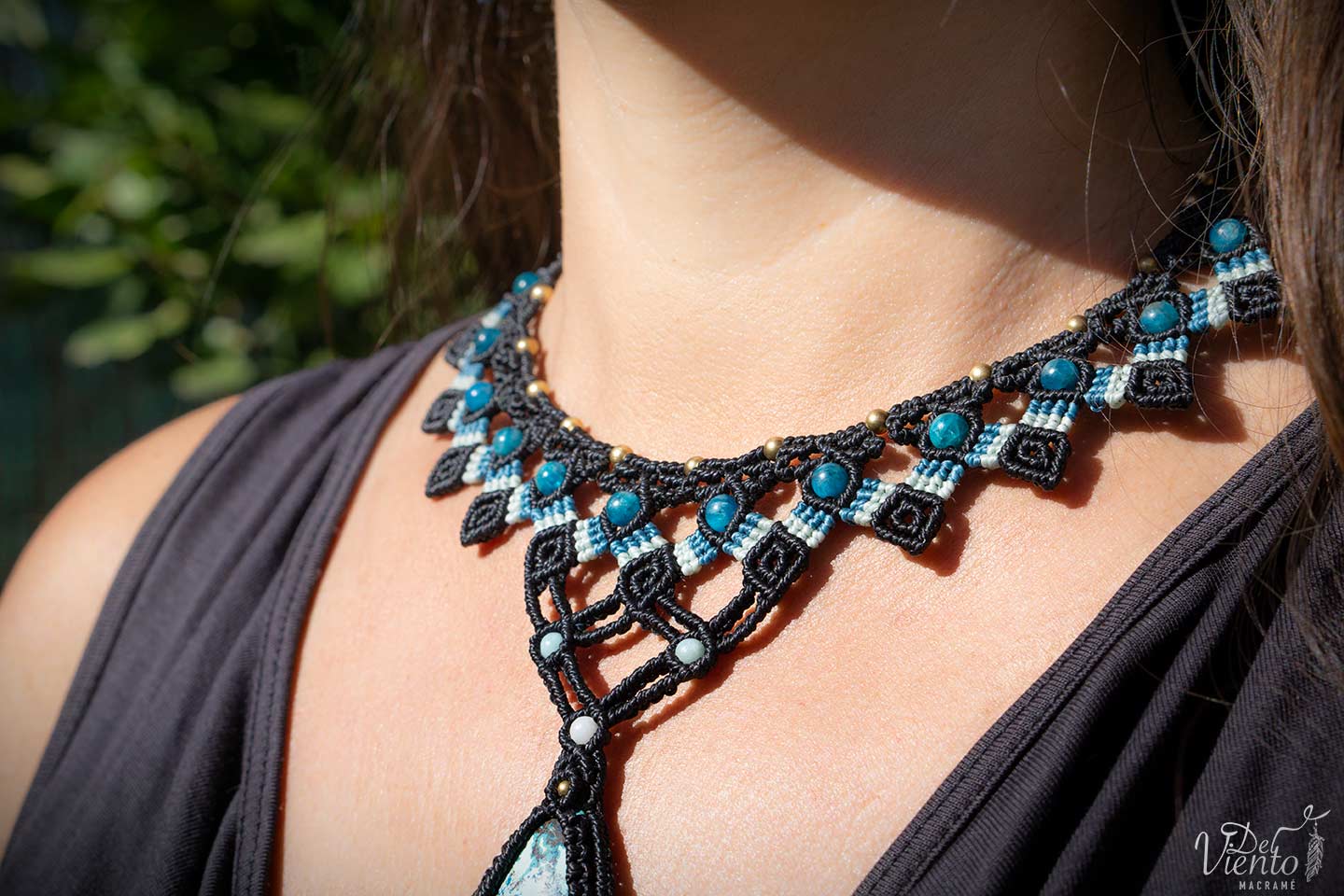 "Reservado para María" | Collar Diosa con Azurita y Apatitas