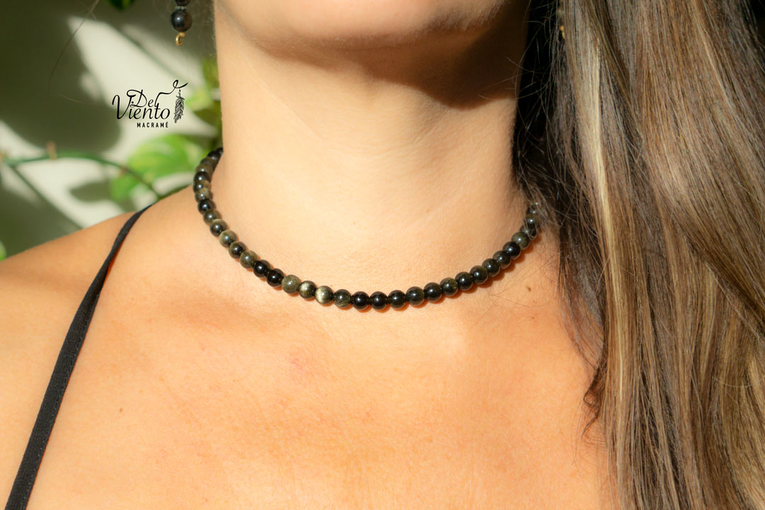 Collar de OBSIDIANA DORADA Origen