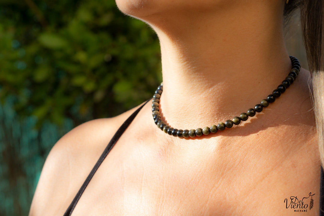 Collar de OBSIDIANA DORADA Origen