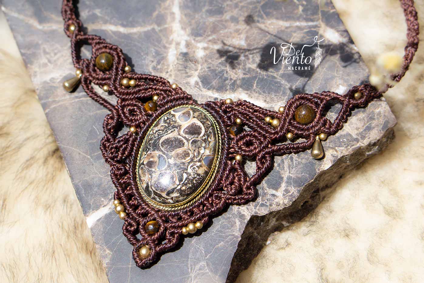 Collar con Ágata fósil Turritella