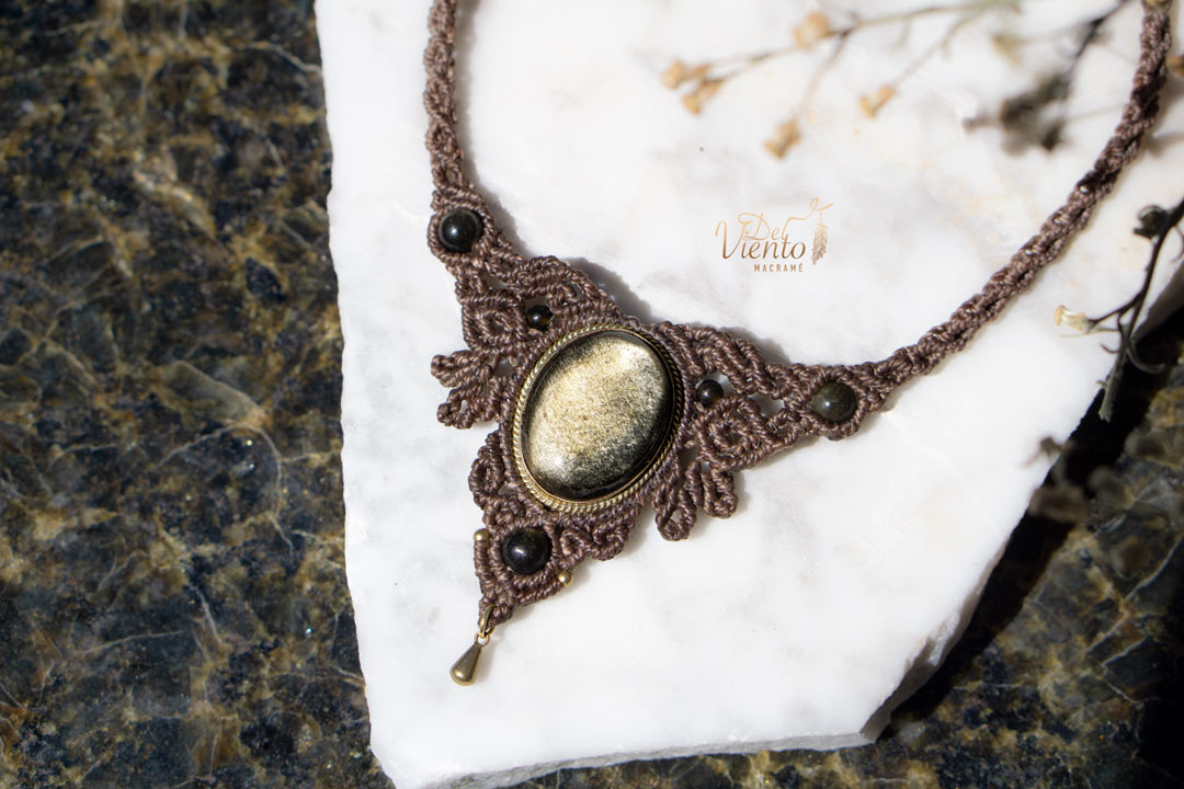 Collar AURA con Obsidiana dorada