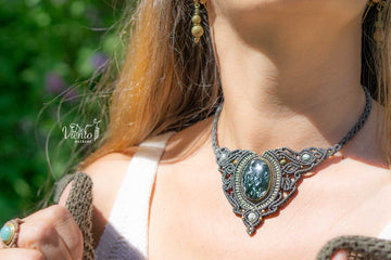 Collar con Ágata musgo