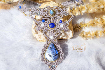 "Reservado para JEN" Collar Diosa con Piedra Luna, Labradorita y Lapislázuli