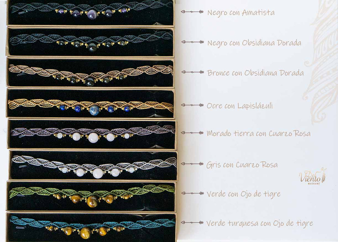 Collar de macramé Laura Madrueño supervivientes Gargantilla lapislázuli