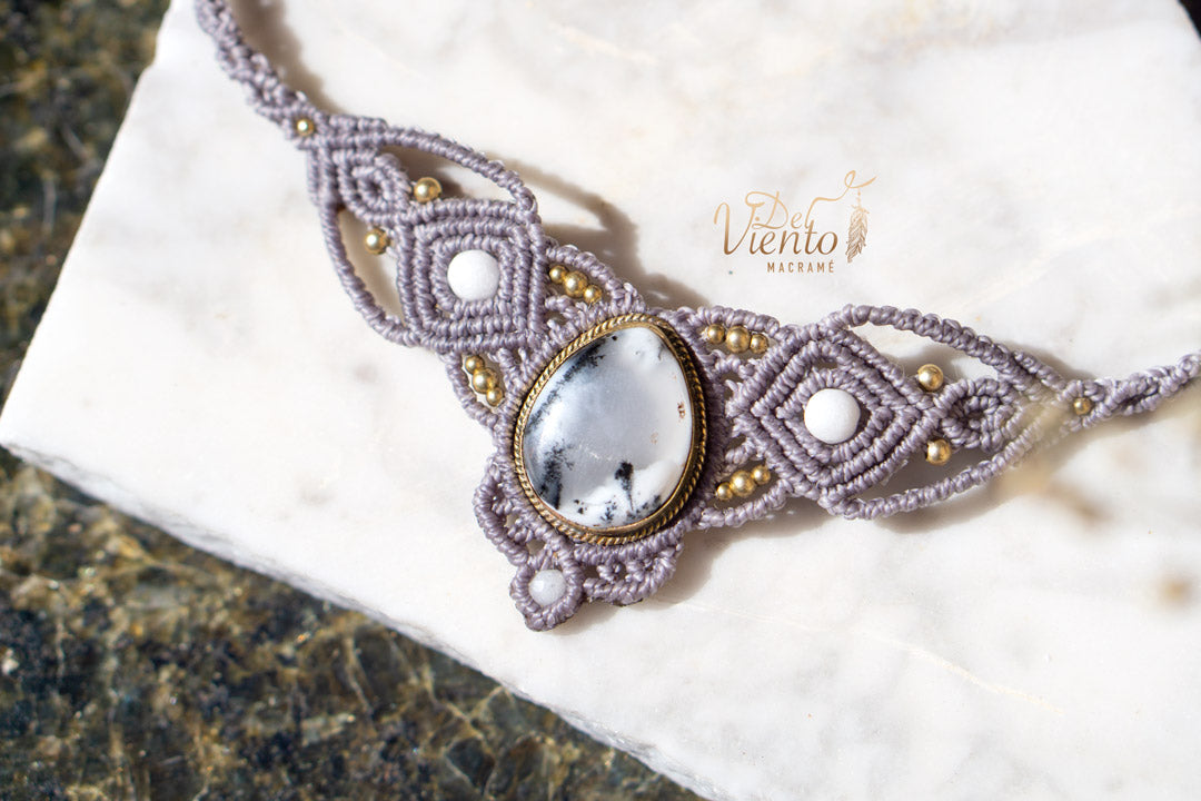 Collar Tiara DAFNE con Ágata dendrítica