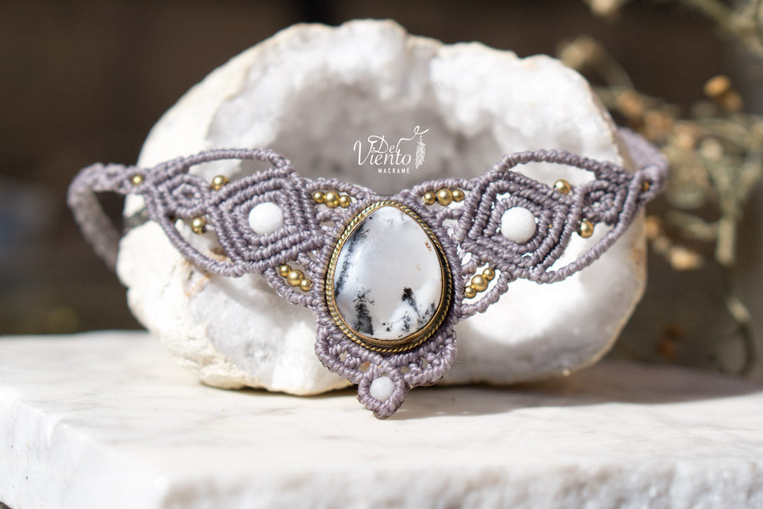 Collar Tiara DAFNE con Ágata dendrítica