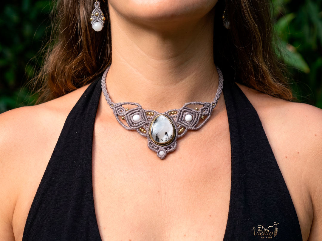 Collar Tiara DAFNE con Ágata dendrítica