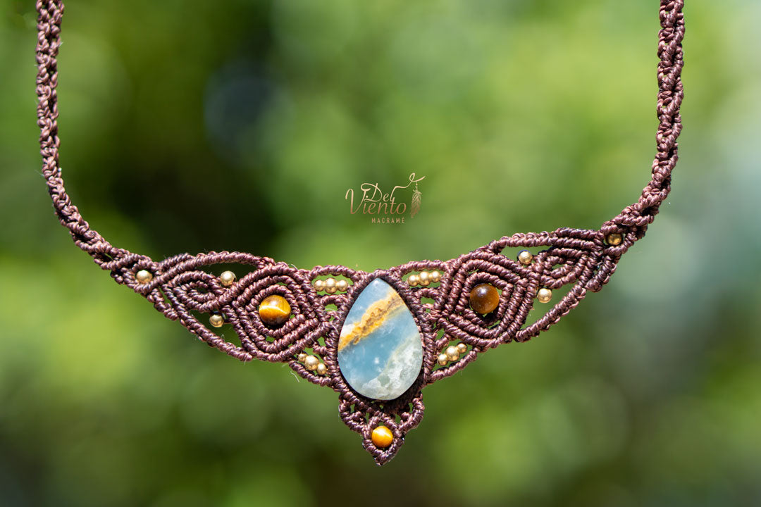 Collar Tiara DAFNE con Onix cielo