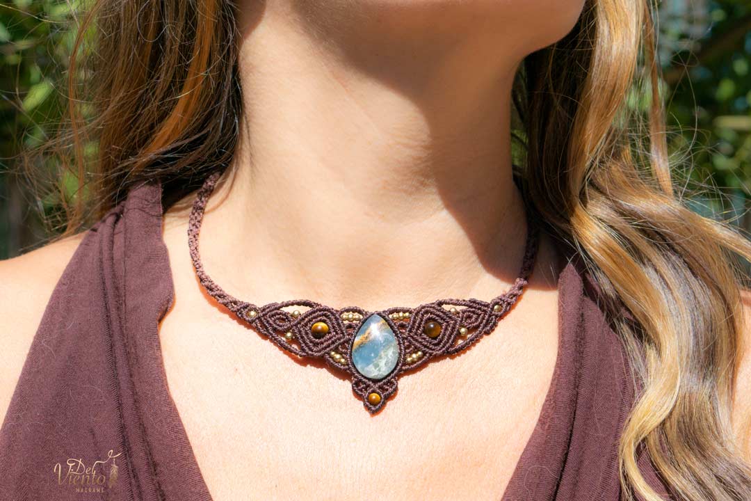 Collar Tiara DAFNE con Onix cielo