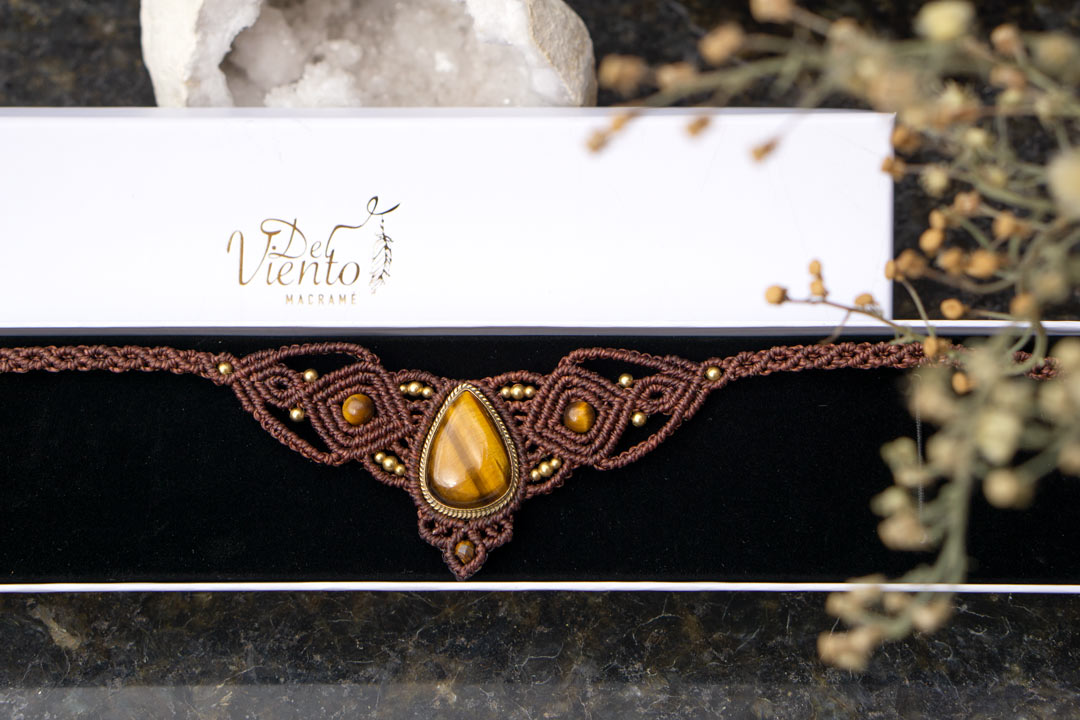 Collar Tiara DAFNE con Ojo de tigre