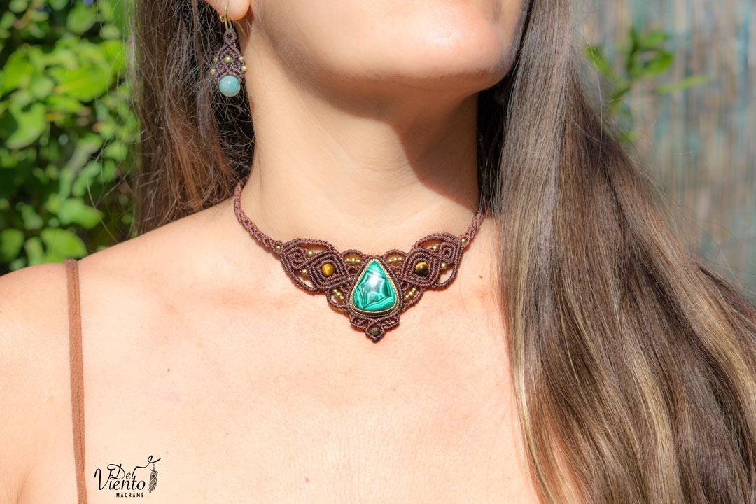 Collar Tiara DAFNE con Malaquita