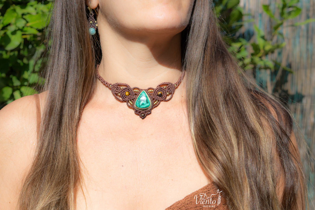 Collar Tiara DAFNE con Malaquita
