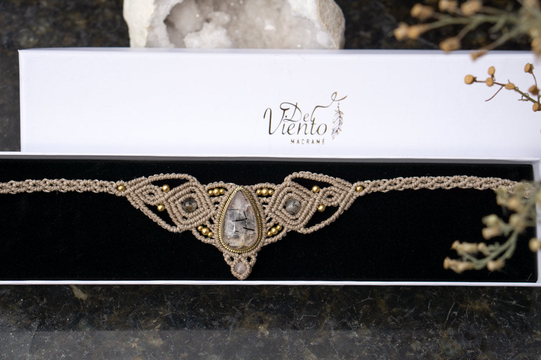 Collar Tiara DAFNE con Cuarzo Turmalinado