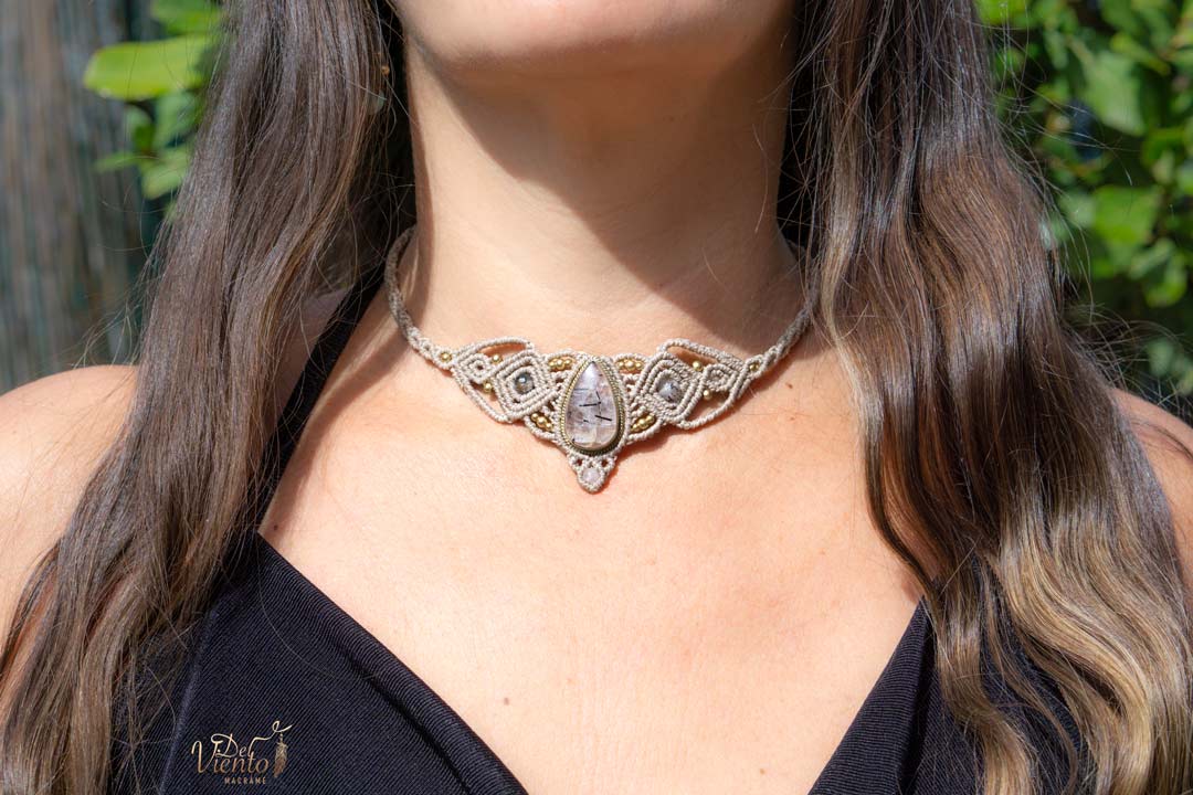 Collar Tiara DAFNE con Cuarzo Turmalinado