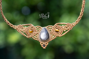 Collar Tiara DAFNE con Obsidiana dorada