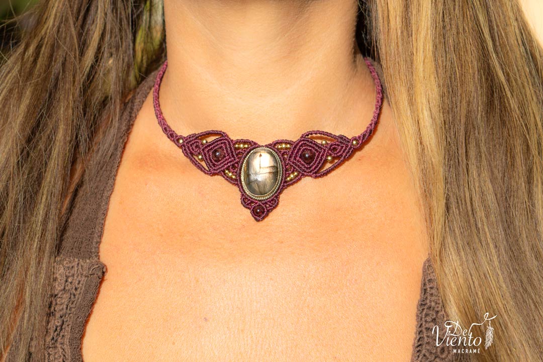 Collar Tiara DAFNE con Labradorita única