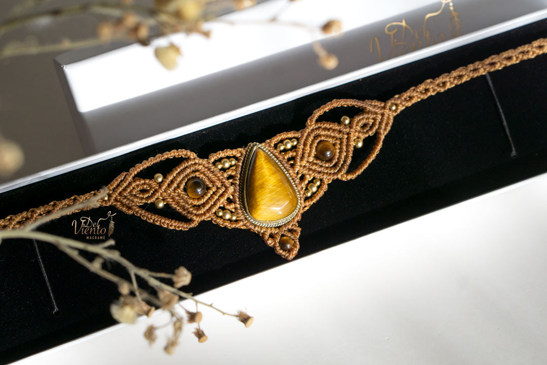 Collar Tiara DAFNE con Ojo de tigre