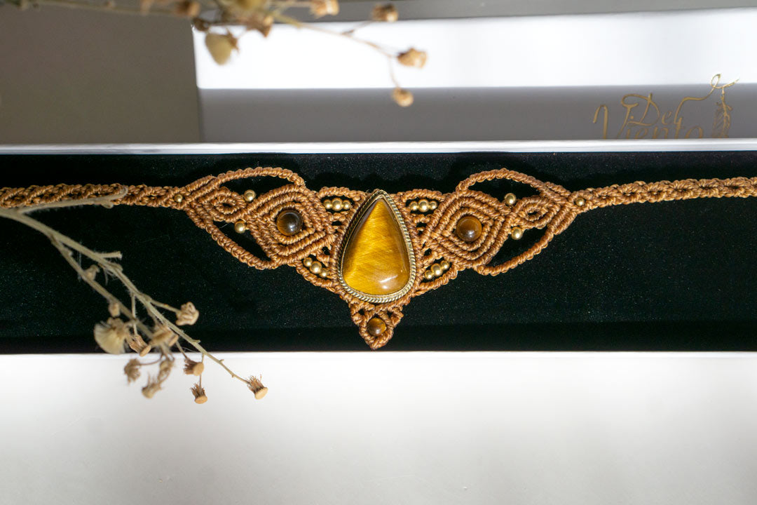 Collar Tiara DAFNE con Ojo de tigre
