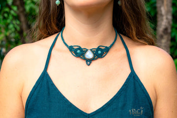 Collar Tiara DAFNE con Piedra Luna