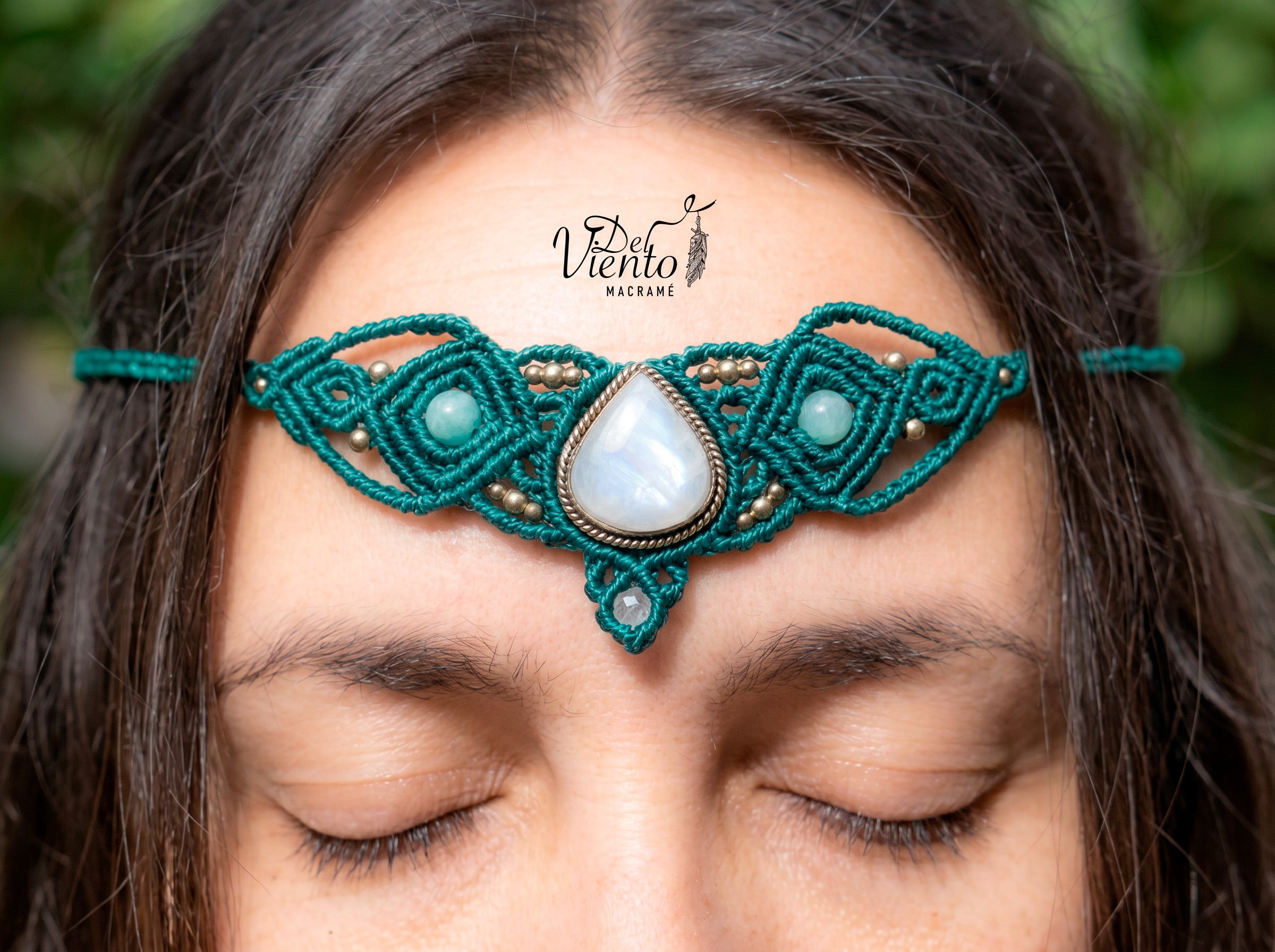Collar Tiara DAFNE con Piedra Luna