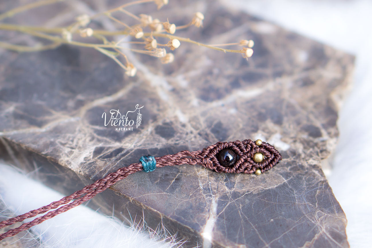 Colgante de macramé con Atardecer de Sonora (Crisocola & Cuprita)