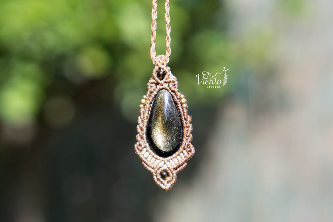 Colgante con Obsidiana Dorada