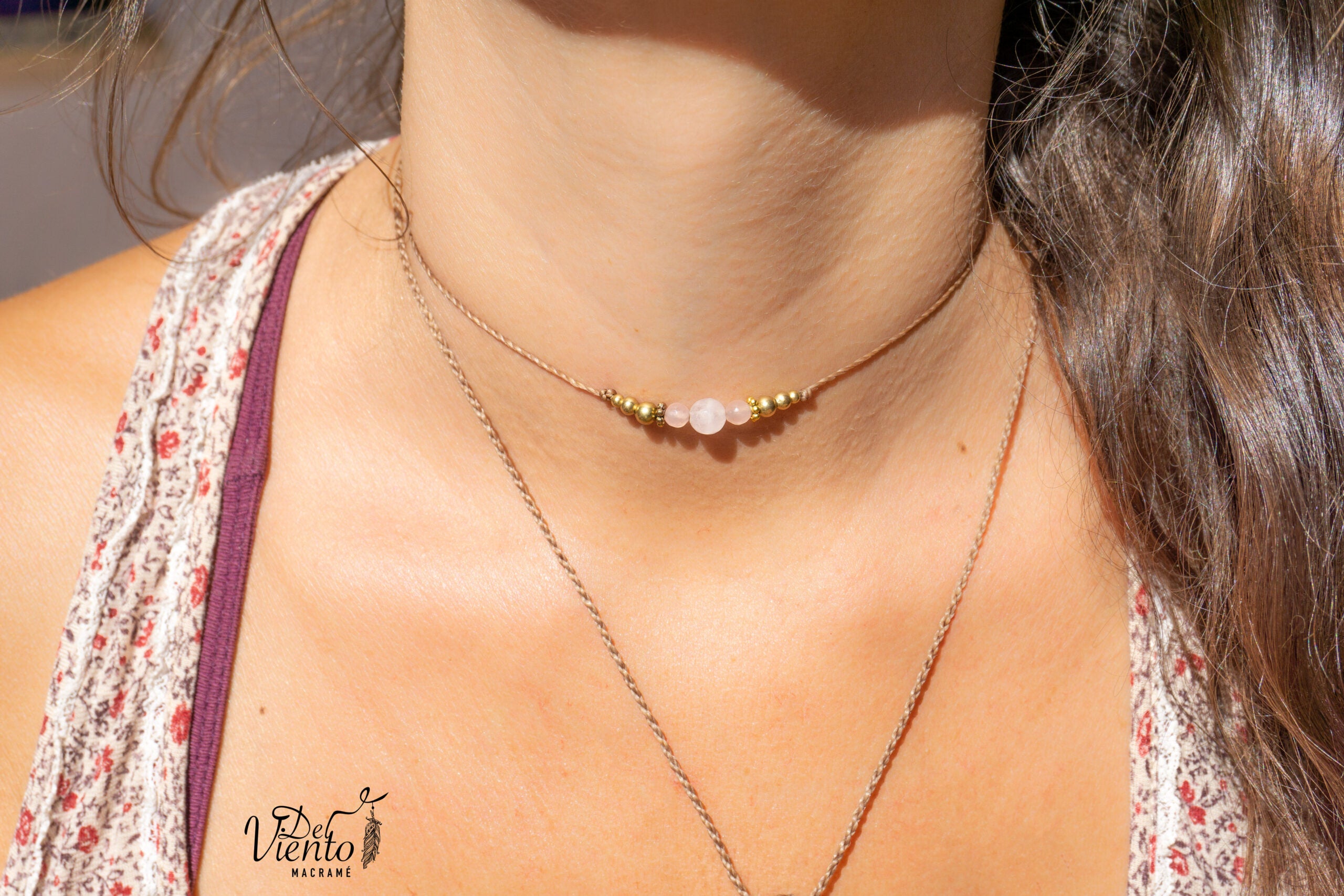 Collar Be You con Cuarzo Rosa