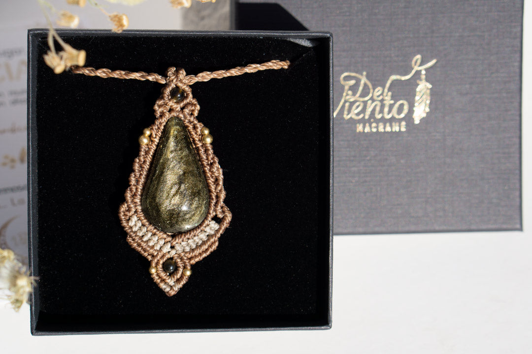 Colgante con Obsidiana Dorada