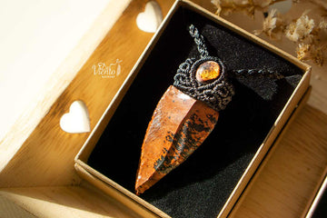 Flecha de Obsidiana Caoba (Mahogany) y Ópalo de Fuego
