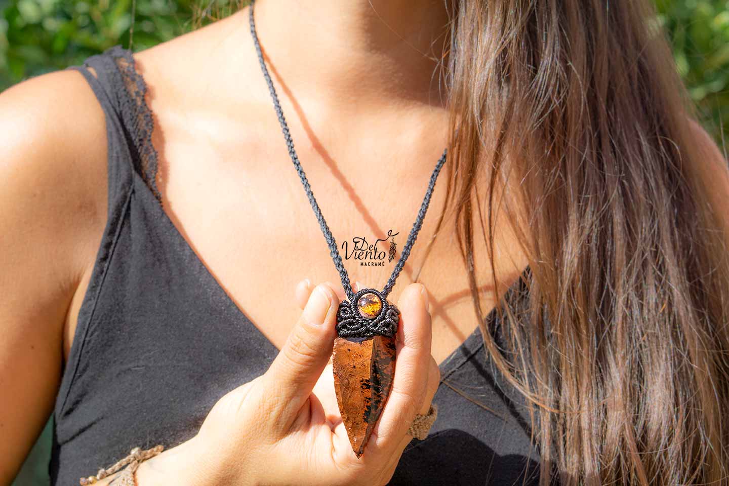 Flecha de Obsidiana Caoba (Mahogany) y Ópalo de Fuego