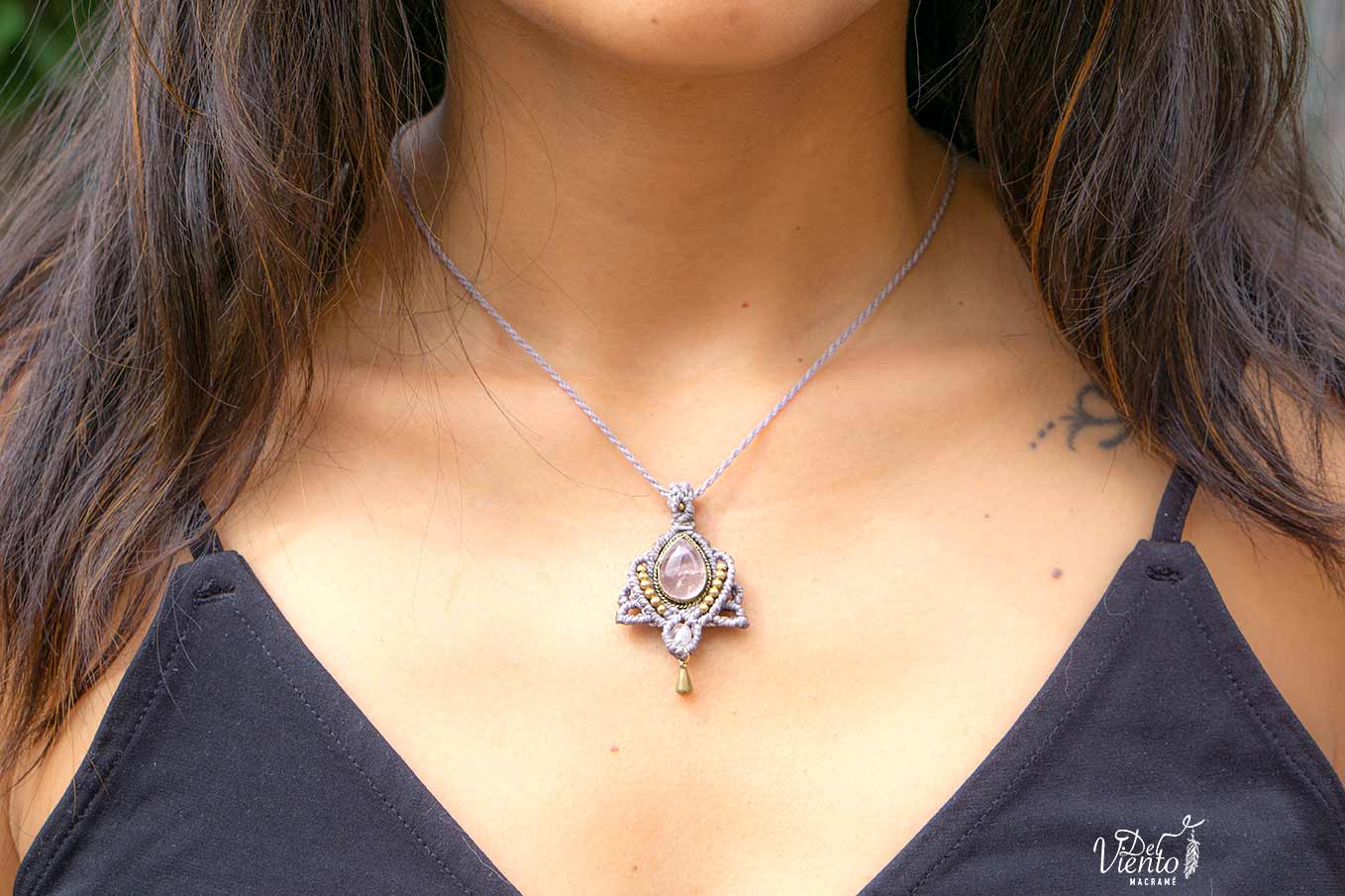 Flor de loto con Cuarzo Rosa "mini"