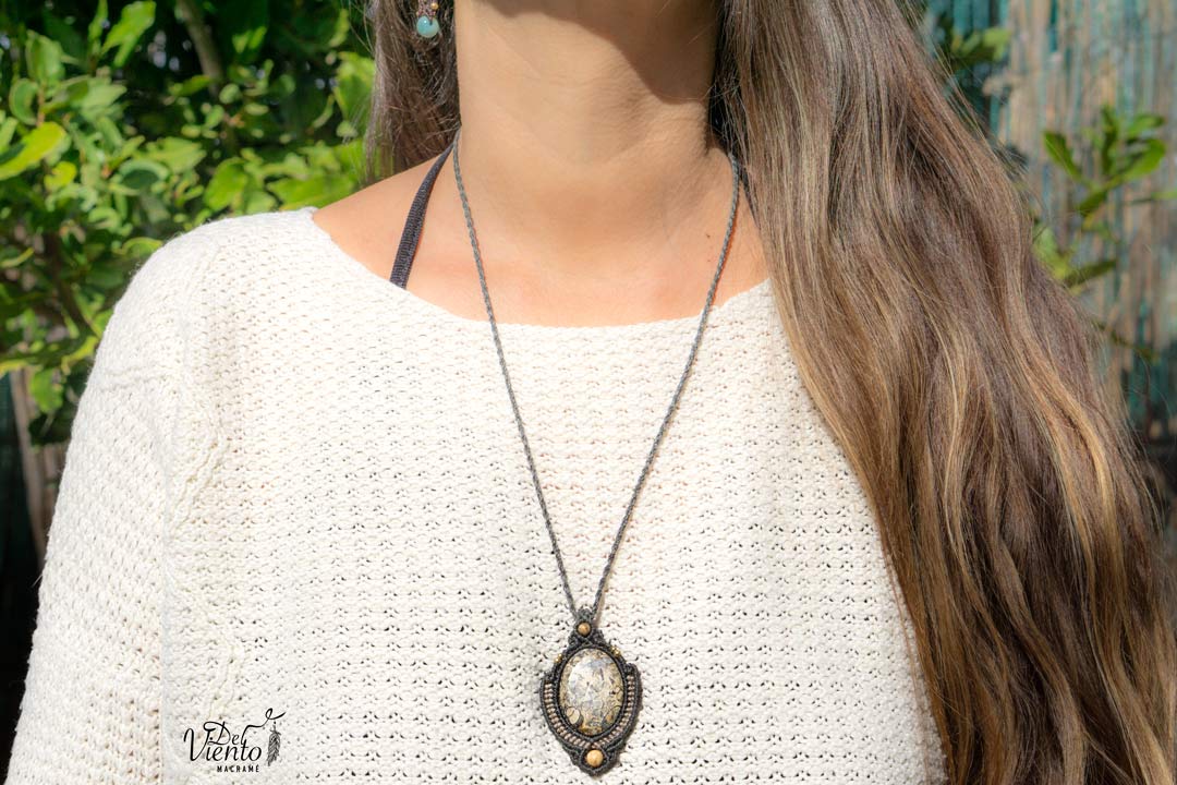 Collar con Ágata fósil Turritella