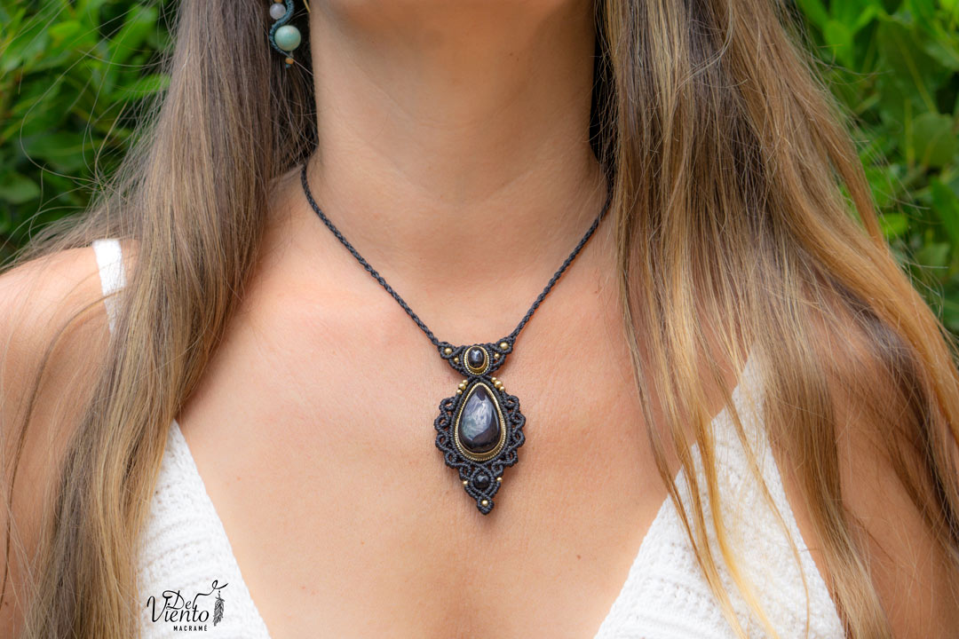 Colgante GEA con Obsidiana Arcoiris y Black Star