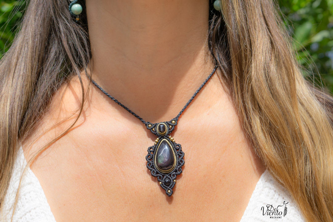 Colgante GEA con Obsidiana Arcoiris y Black Star