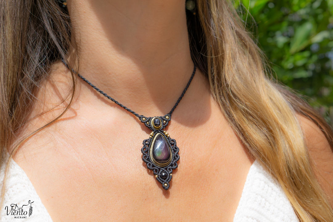 Colgante GEA con Obsidiana Arcoiris y Black Star
