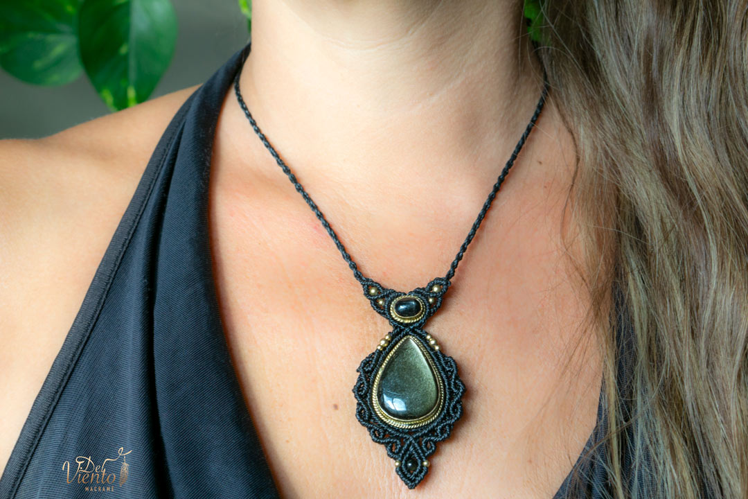 Colgante GEA con Obsidiana dorada & Black Star