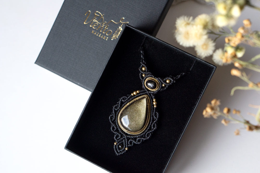 Colgante GEA con Obsidiana dorada & Black Star